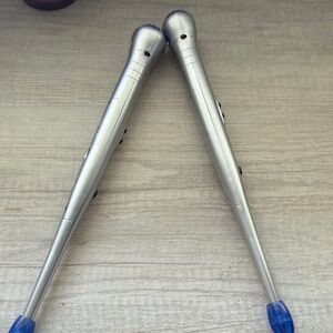 Silver and Blue Kids Toy drum sticks make sound when you move in the air